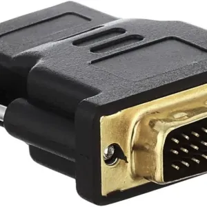 محول فيديو HDMI انثى الى DVI-D ذكر مطلي بالذهب-اسود، عدد المنافذ: 2
