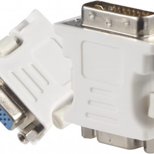 محول DVI إلى VGA أنثى - أبيض - 24 + 5 دبابيس