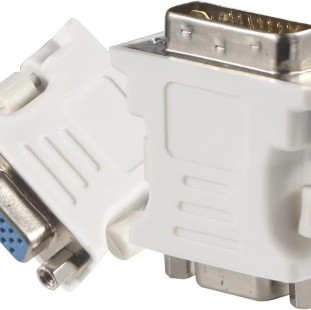محول DVI إلى VGA أنثى - أبيض - 24 + 5 دبابيس