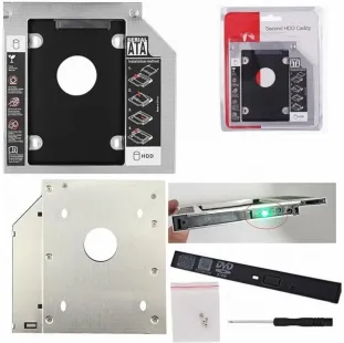 هيكل هارد HDD وهارد SSD من الألومنيوم 12.7 ملم،- صندوق محول القرص الصلب ساتا 3.0 2.5 SSD للاب توب والقرص المضغوط