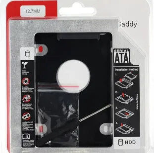 هيكل هارد HDD وهارد SSD من الألومنيوم 12.7 ملم،- صندوق محول القرص الصلب ساتا 3.0 2.5 SSD للاب توب والقرص المضغوط