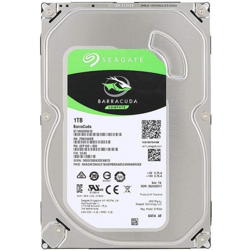 هارد HDD باراكودا داخلي سعة 1 تيرابايت مقاس 3.5 بوصة بواجهة ساتا 6 جيجابت/ثانية وسرعة 7200 دورة في الدقيقة وذاكرة مؤقتة 64 ميجابايت للكمبيوتر المكتبي من سيجيت ST1000DM010